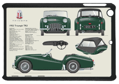 Triumph TR3 1955-57 (wire wheels) Small Tablet Covers